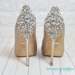 Badgley Mischka Rhinestone Stilleto Platform Heels Size US 7.5